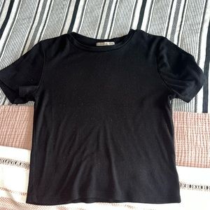 Ribbed Black T Shirt